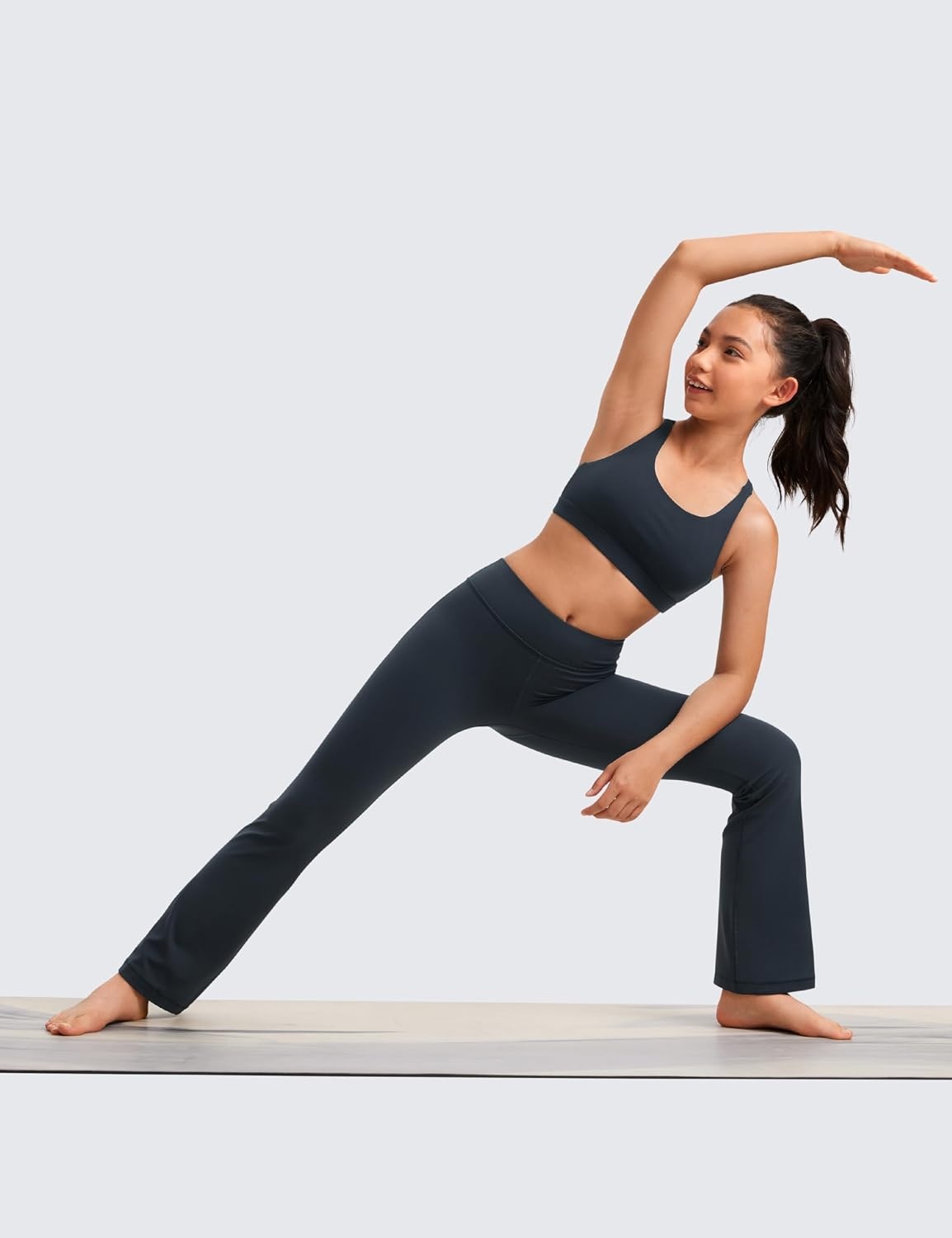 image:imageCRZ YOGA Girls Butterluxe High Waist Yoga Flare Leggings Dance Casual Athletic Pants Bell Bottoms Bootcut Kids TeenTrue Navy