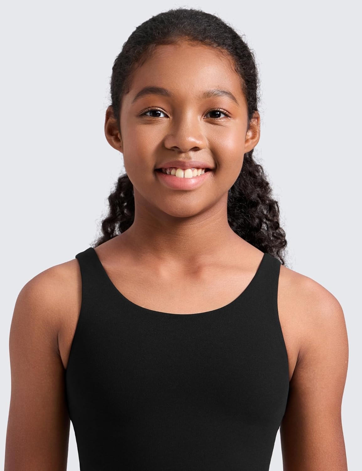 image:imageCRZ YOGA Girls Butterluxe Longline Sports Bra Yoga Athletic Casual Tops Scoop Neck U Back Padded Kids TeenBlack