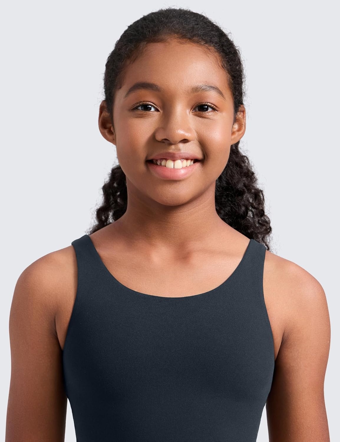 image:imageCRZ YOGA Girls Butterluxe Longline Sports Bra Yoga Athletic Casual Tops Scoop Neck U Back Padded Kids TeenTrue Navy
