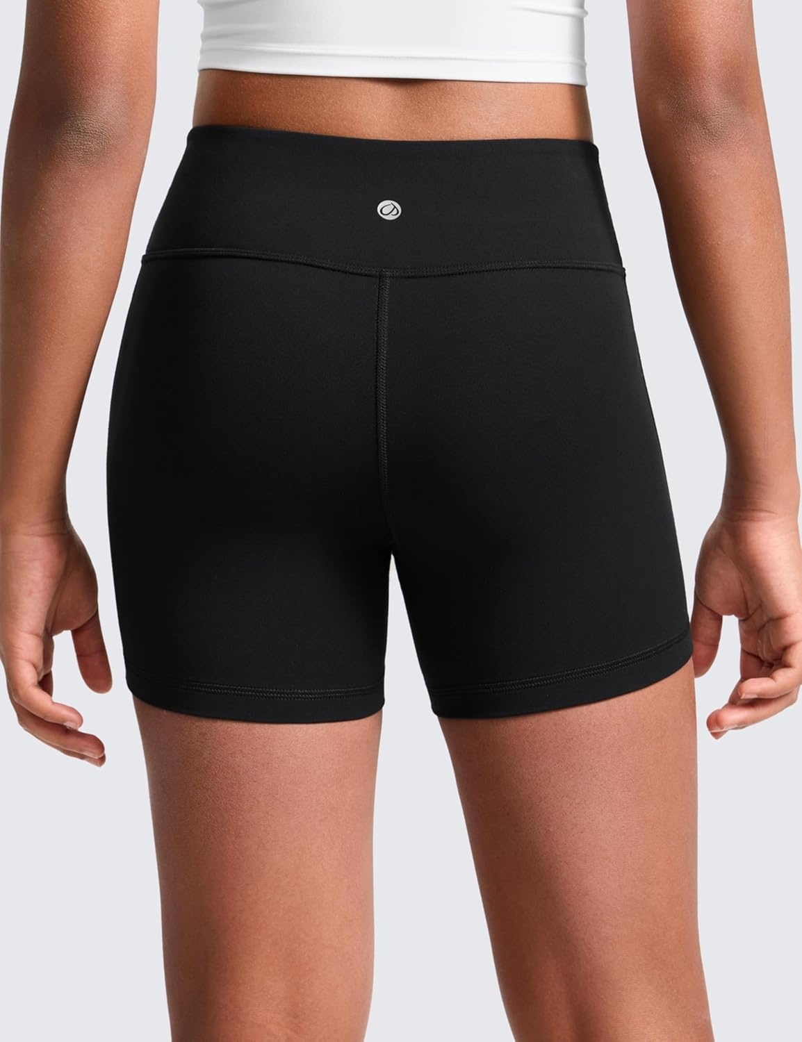 image:imageCRZ YOGA Girls Butterluxe No Front Seam Athletic Biker Shorts Dance Casual Yoga Kids Teen SummerBlack