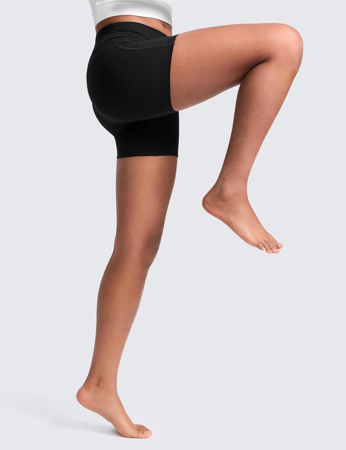 image:imageCRZ YOGA Girls Butterluxe No Front Seam Athletic Biker Shorts Dance Casual Yoga Kids Teen SummerBlack