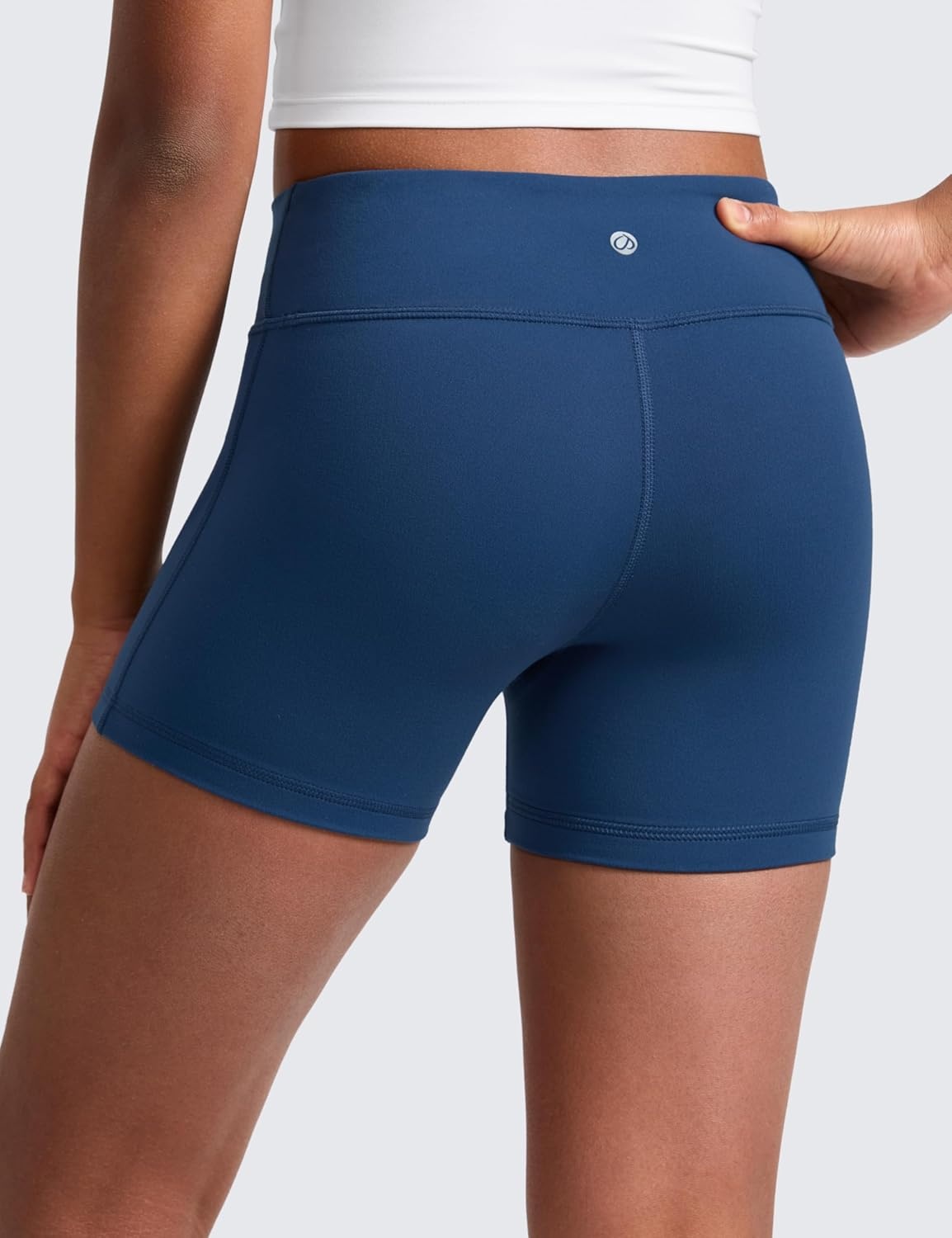 image:imageCRZ YOGA Girls Butterluxe No Front Seam Athletic Biker Shorts Dance Casual Yoga Kids Teen SummerFrench Navy