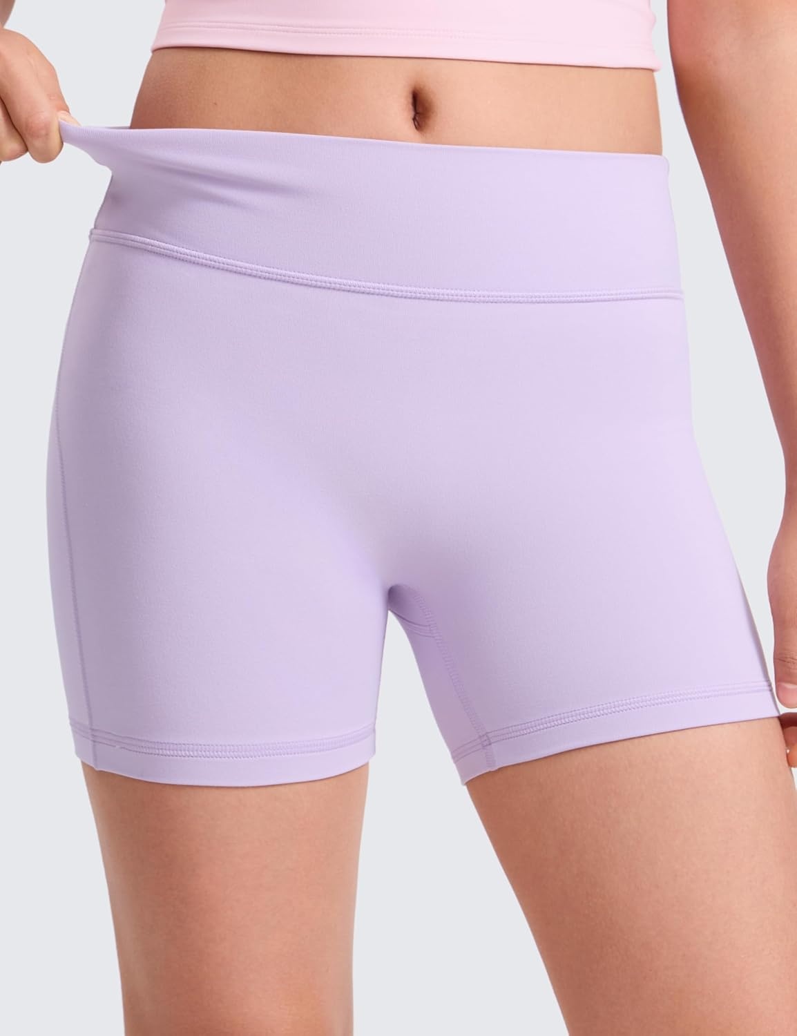 image:imageCRZ YOGA Girls Butterluxe No Front Seam Athletic Biker Shorts Dance Casual Yoga Kids Teen SummerLilac Air