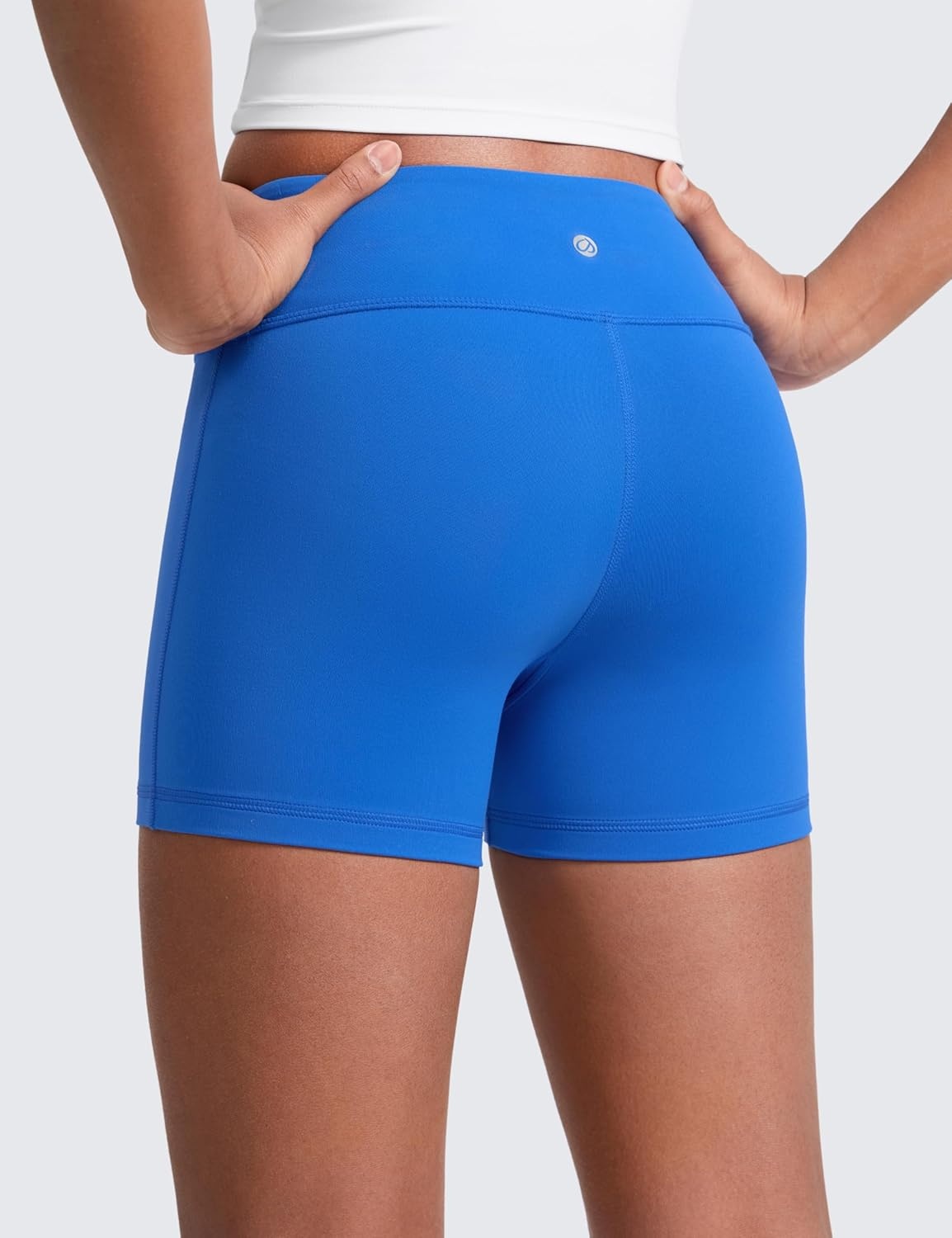 image:imageCRZ YOGA Girls Butterluxe No Front Seam Athletic Biker Shorts Dance Casual Yoga Kids Teen SummerSparkle Blue