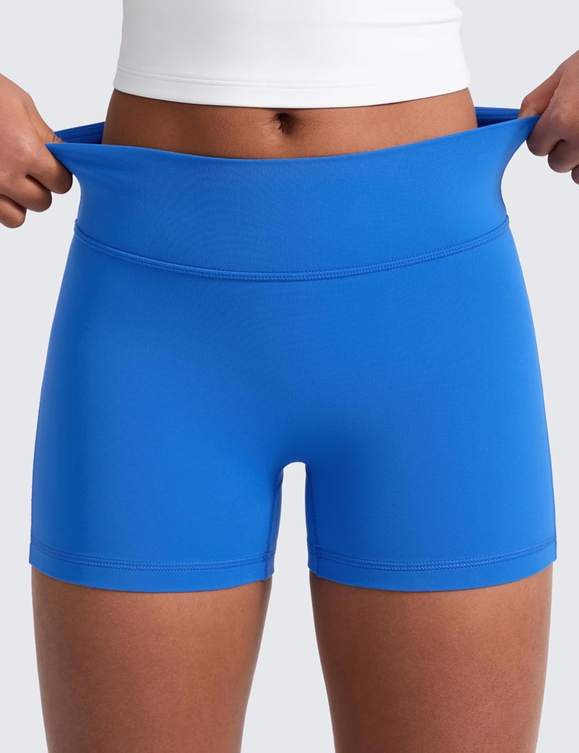image:imageCRZ YOGA Girls Butterluxe No Front Seam Athletic Biker Shorts Dance Casual Yoga Kids Teen SummerSparkle Blue