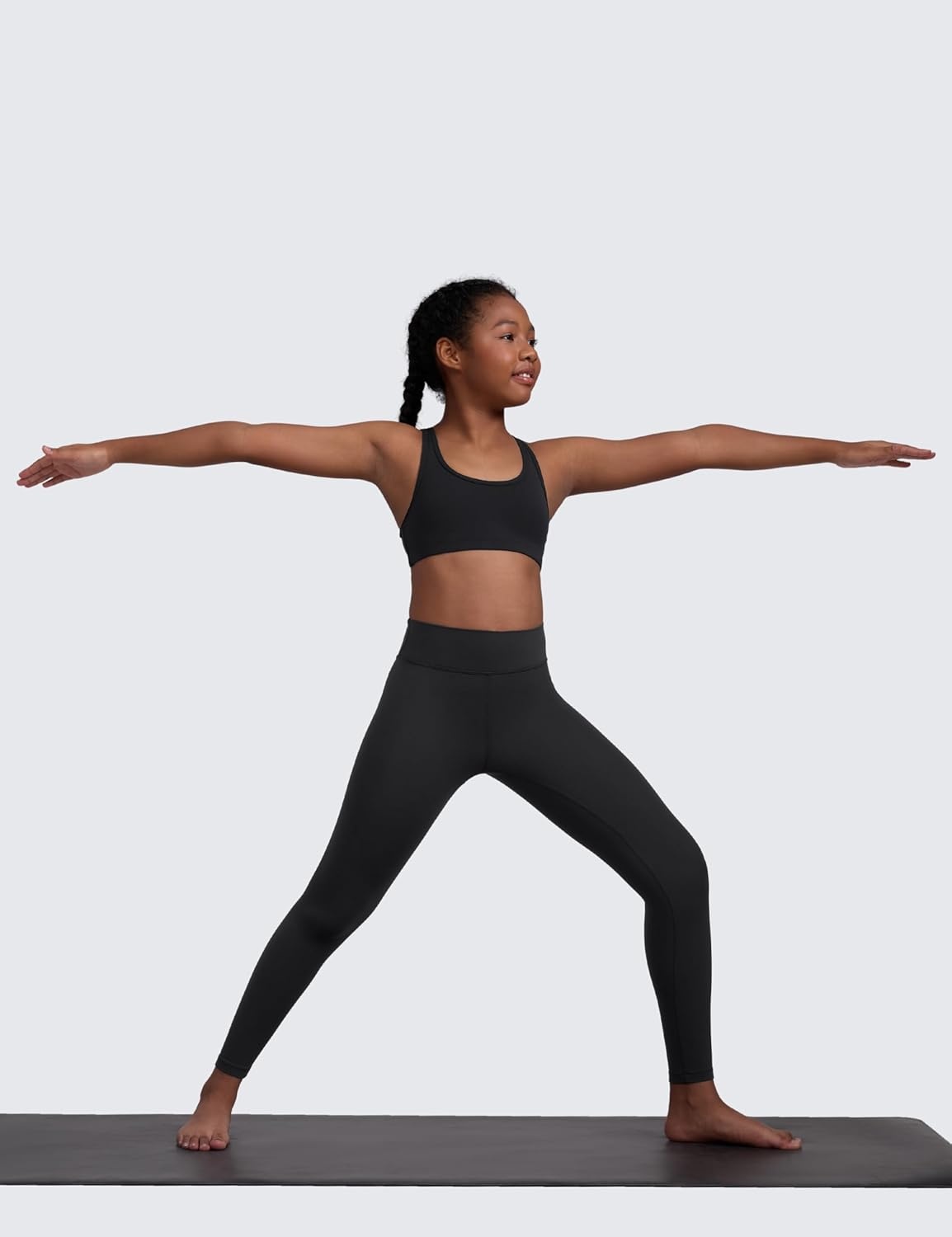 image:imageCRZ YOGA Girls Butterluxe Racerback Sports Bra Yoga Athletic Casual Tops Scoop Neck Padded Crop Kids TeenBlack
