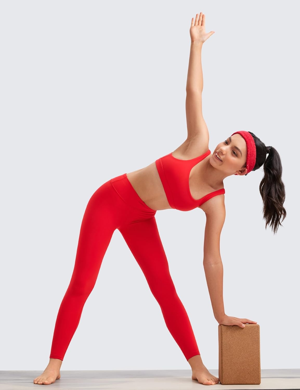 image:imageCRZ YOGA Girls Butterluxe U Back Sports Bra Yoga Athletic Casual Tops Scoop Neck Padded Crop Kids TeenDeep Red