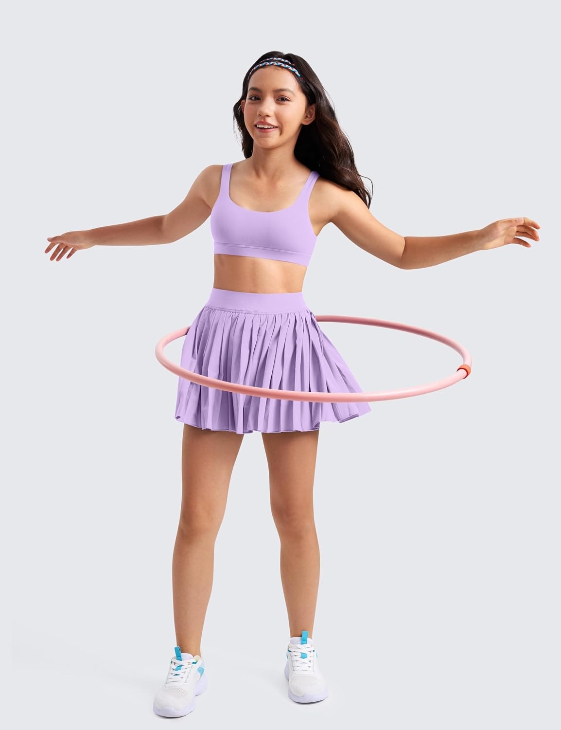 image:imageCRZ YOGA Girls Butterluxe U Back Sports Bra Yoga Athletic Casual Tops Scoop Neck Padded Crop Kids TeenElfin Purple