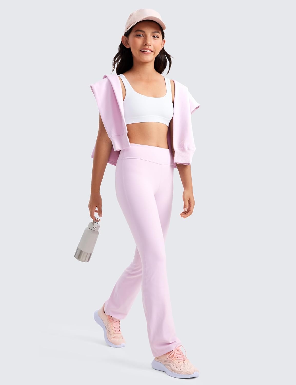 image:imageCRZ YOGA Girls Butterluxe U Back Sports Bra Yoga Athletic Casual Tops Scoop Neck Padded Crop Kids TeenWhite
