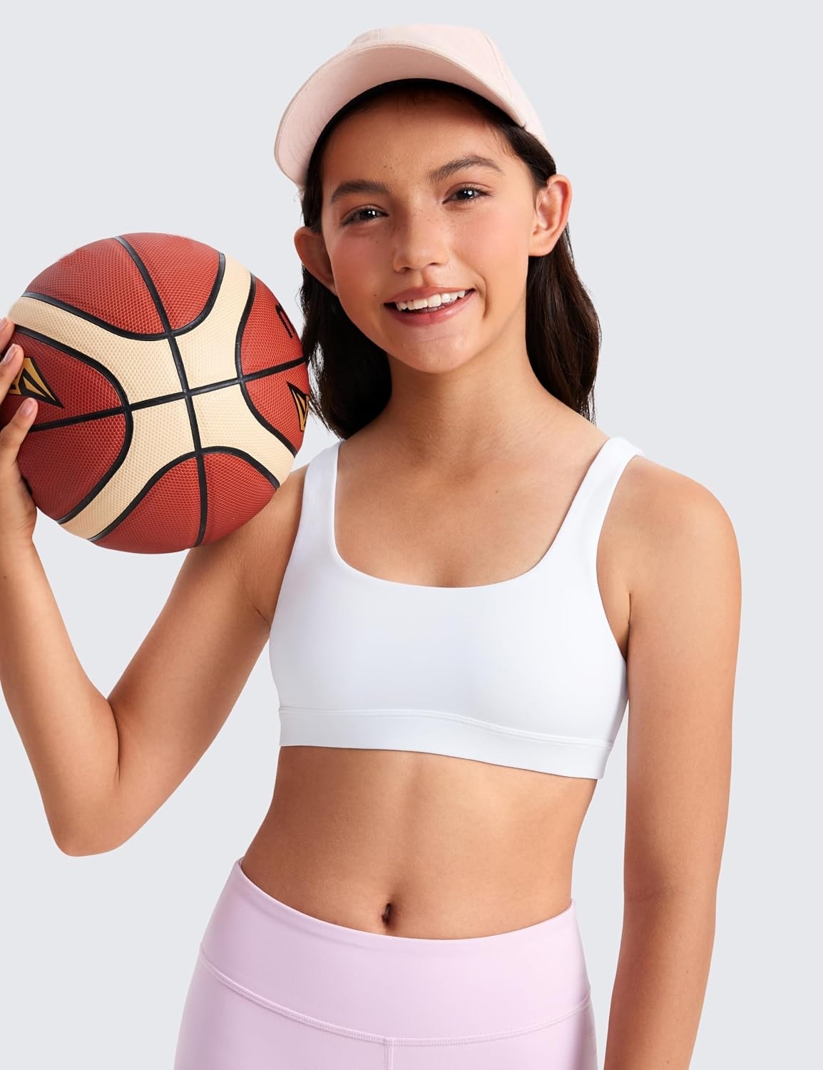 image:imageCRZ YOGA Girls Butterluxe U Back Sports Bra Yoga Athletic Casual Tops Scoop Neck Padded Crop Kids TeenWhite