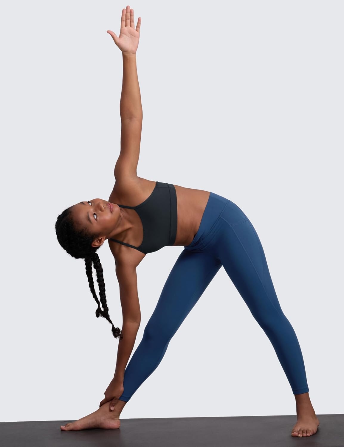 image:imageCRZ YOGA Girls Butterluxe Y Back Sports Bra Yoga Athletic Casual Tops Scoop Neck Spaghetti Strap Padded Crop Kids TeenTrue Navy