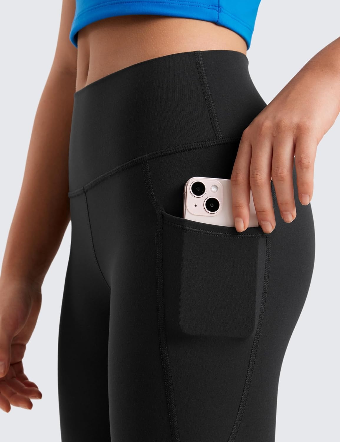 image:imageCRZ YOGA Girls Butterluxe Yoga Leggings with Pockets Athletic Sports Casual Pants High Waist Tights Kids TeenBlack