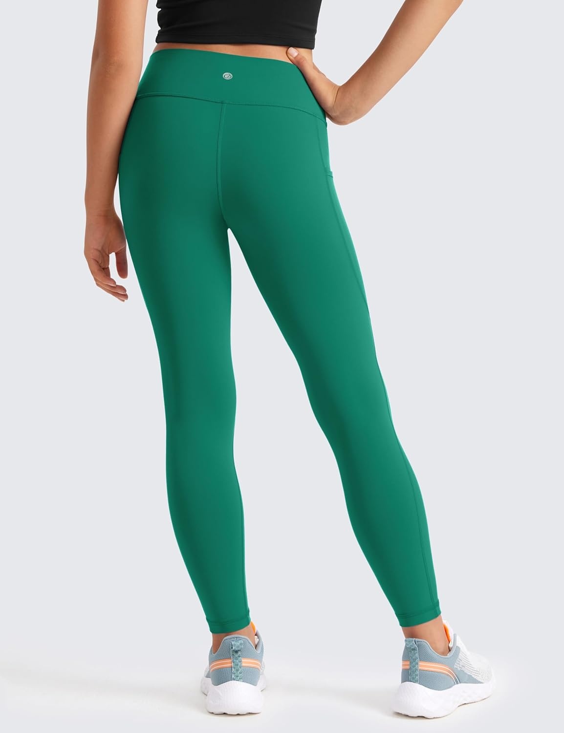 image:imageCRZ YOGA Girls Butterluxe Yoga Leggings with Pockets Athletic Sports Casual Pants High Waist Tights Kids TeenCascadia Green