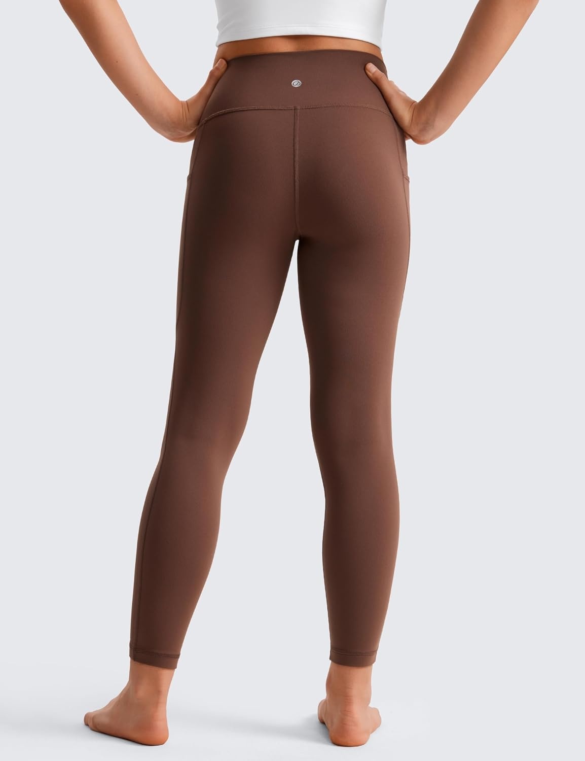 image:imageCRZ YOGA Girls Butterluxe Yoga Leggings with Pockets Athletic Sports Casual Pants High Waist Tights Kids TeenCoffee Brown