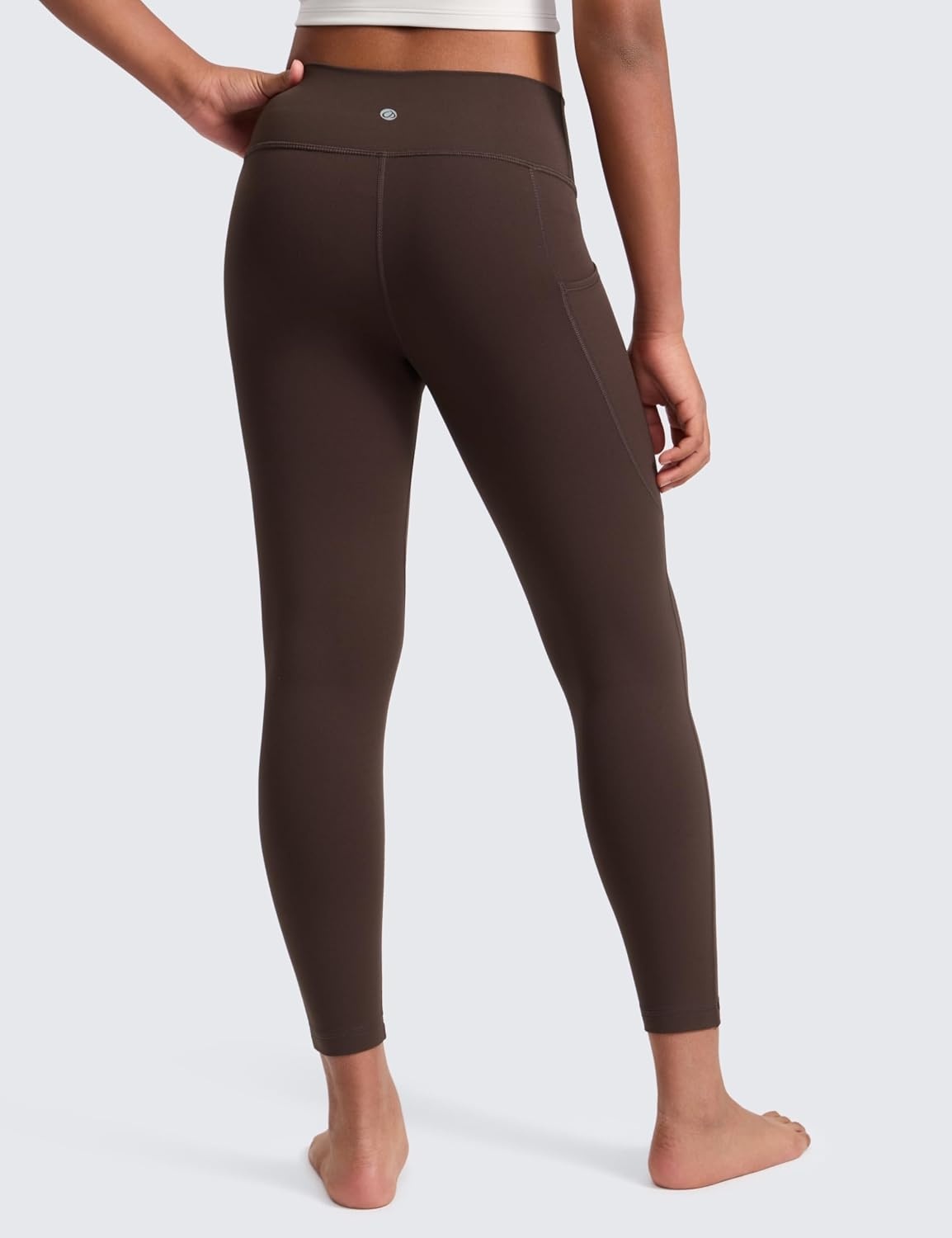 image:imageCRZ YOGA Girls Butterluxe Yoga Leggings with Pockets Athletic Sports Casual Pants High Waist Tights Kids TeenHot Fudge Brown