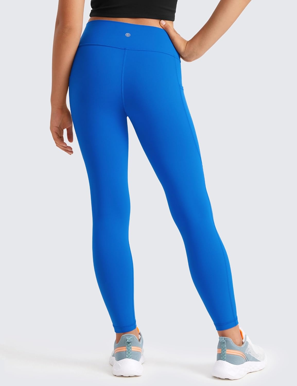 image:imageCRZ YOGA Girls Butterluxe Yoga Leggings with Pockets Athletic Sports Casual Pants High Waist Tights Kids TeenSparkle Blue