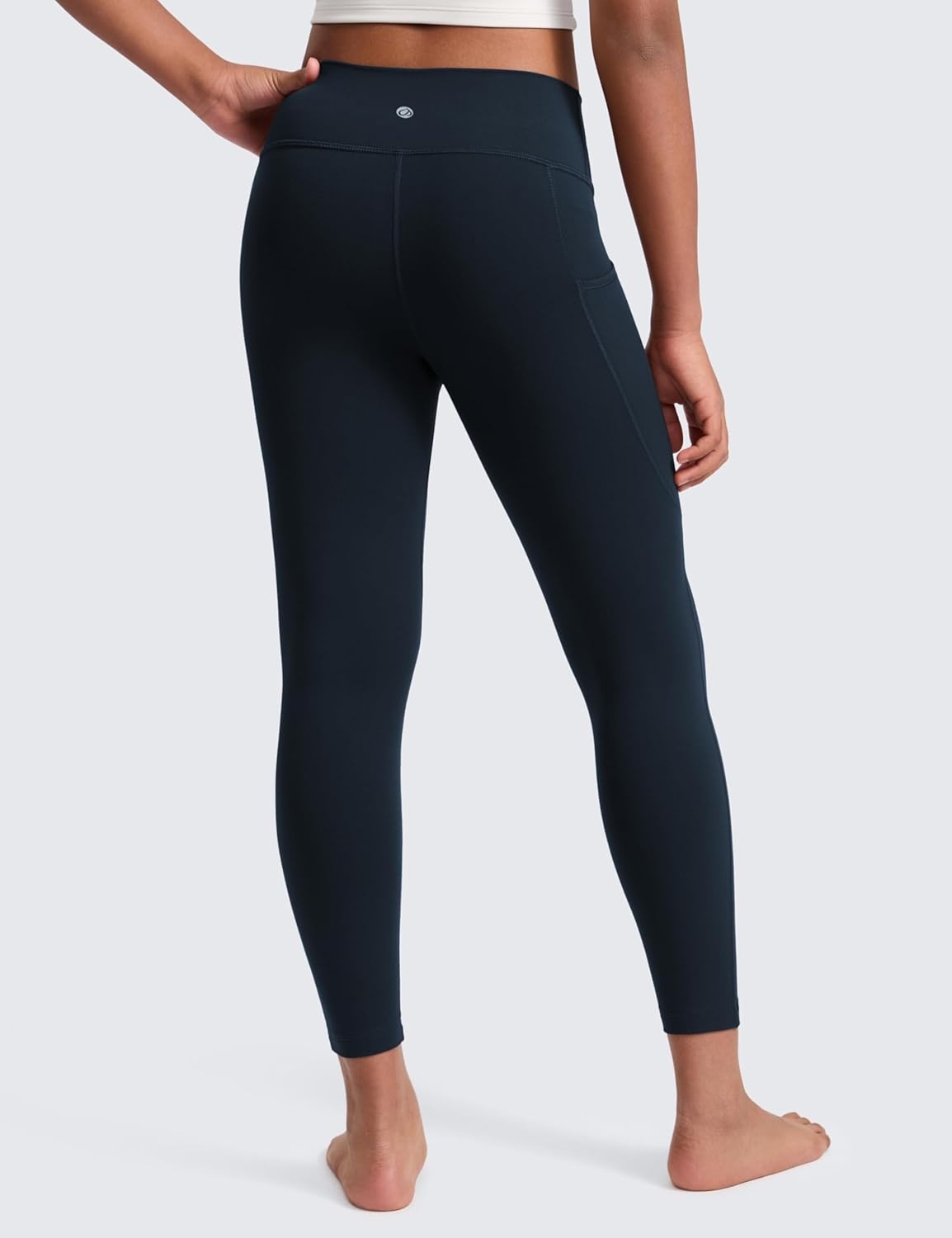 image:imageCRZ YOGA Girls Butterluxe Yoga Leggings with Pockets Athletic Sports Casual Pants High Waist Tights Kids TeenTrue Navy