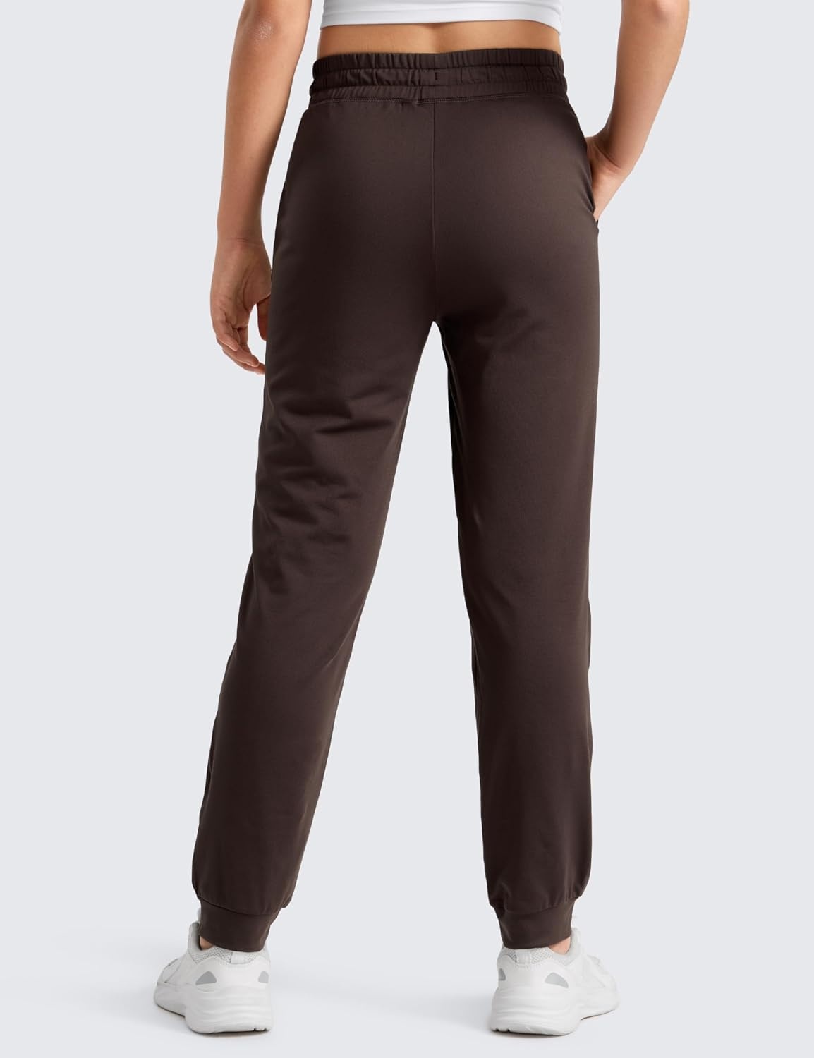 image:imageCRZ YOGA Girls Cloud Jersey Casual Joggers Lounge High Waist Pants with Pockets Drawstring Kids TeenHot Fudge Brown