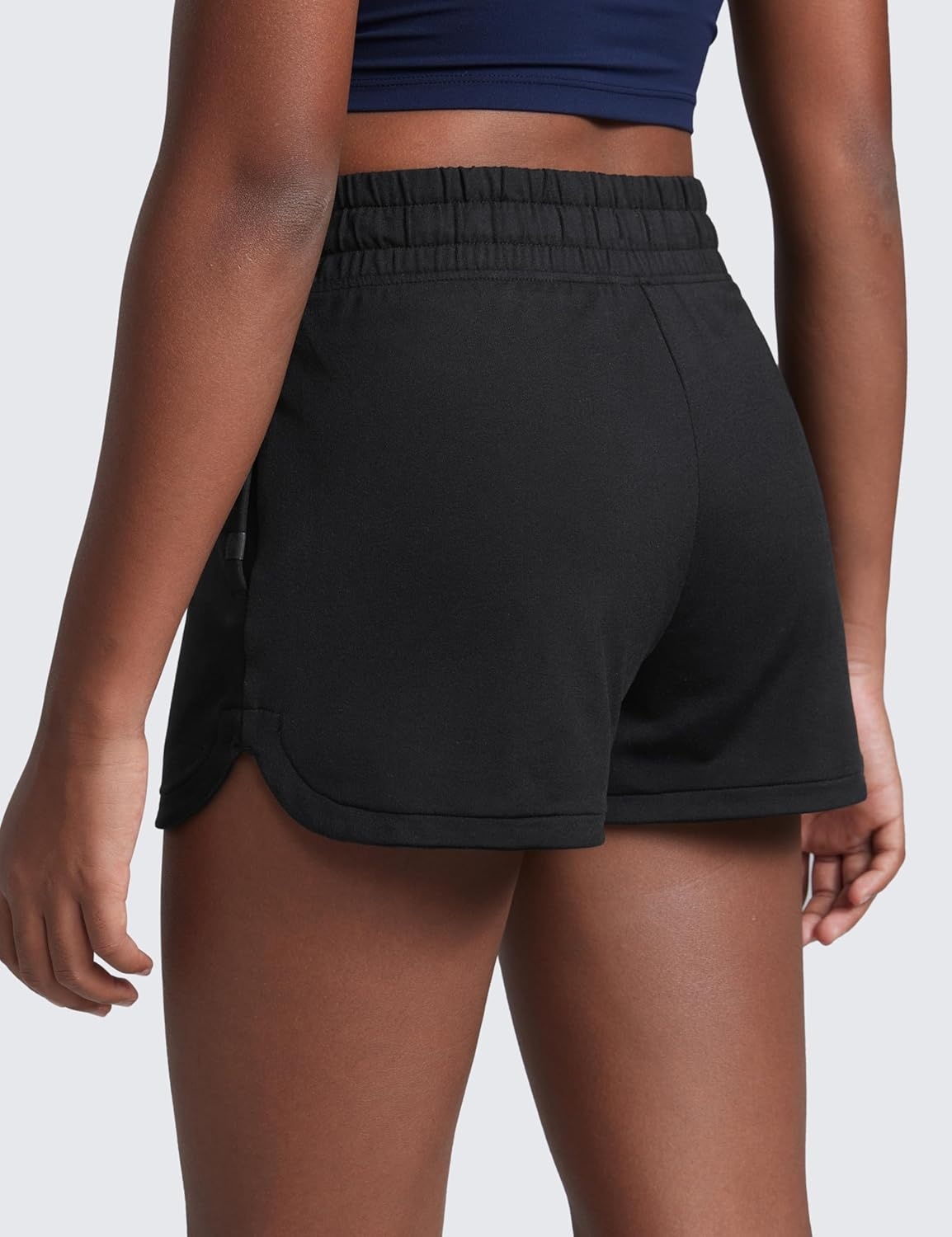 image:imageCRZ YOGA Girls Cloud Jersey Dolphin Casual Sweat Shorts Lounge Athletic Tennis Soccer Pockets Drawstring Kids TeenBlack