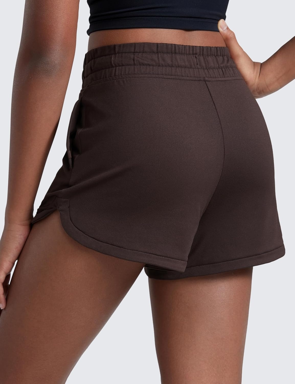 image:imageCRZ YOGA Girls Cloud Jersey Dolphin Casual Sweat Shorts Lounge Athletic Tennis Soccer Pockets Drawstring Kids TeenHot Fudge Brown