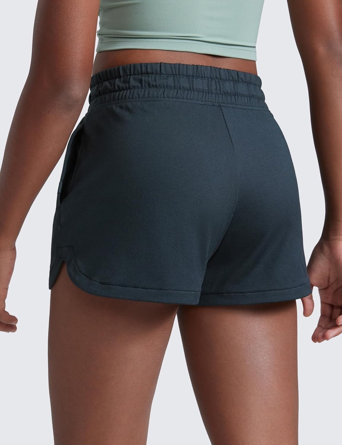 image:imageCRZ YOGA Girls Cloud Jersey Dolphin Casual Sweat Shorts Lounge Athletic Tennis Soccer Pockets Drawstring Kids TeenTrue Navy
