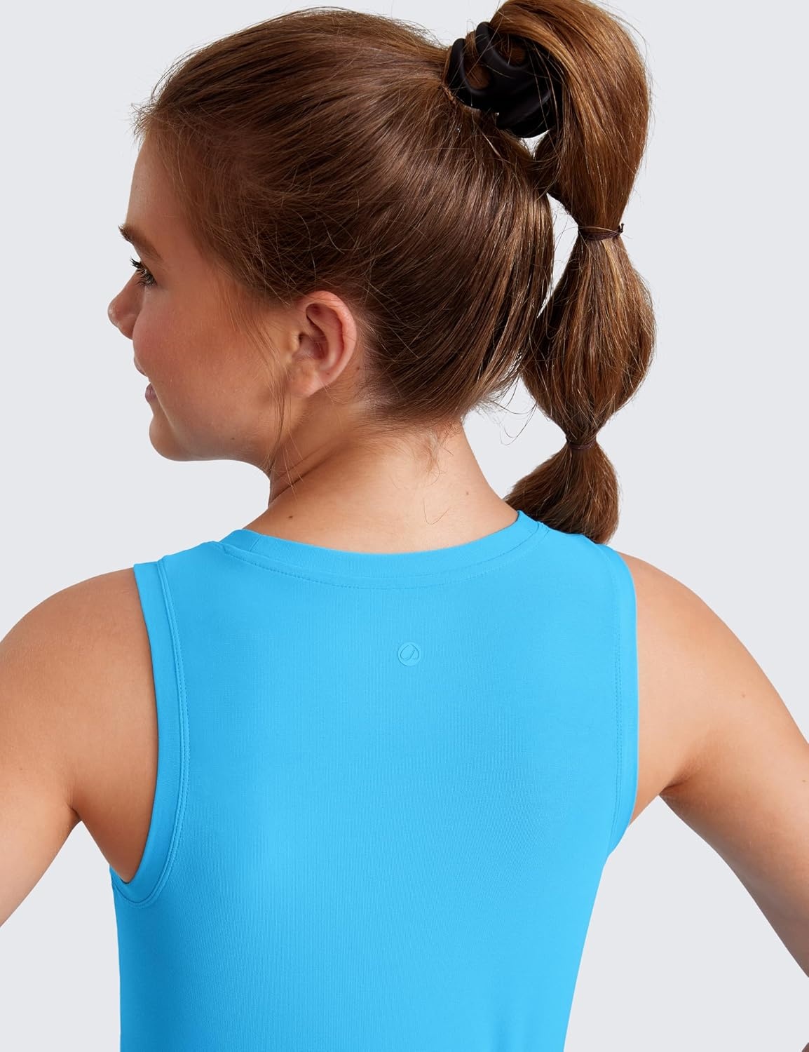 image:imageCRZ YOGA Girls Cloudweight Athletic Tank Tops Hip Length Active Dance Casual Crew Neck Sleeveless Kids TeenKayak Blue