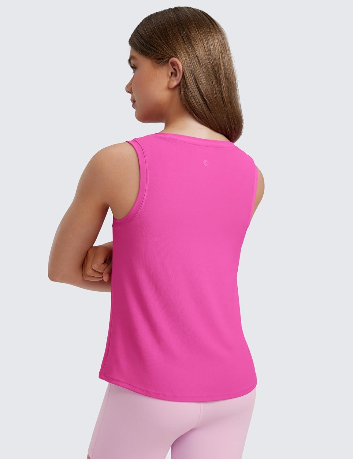 image:imageCRZ YOGA Girls Cloudweight Athletic Tank Tops Hip Length Active Dance Casual Crew Neck Sleeveless Kids TeenLight Purple