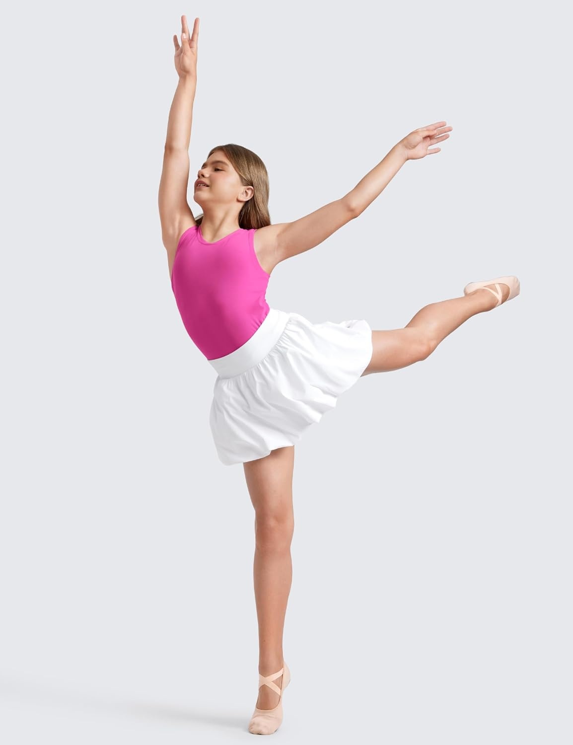 image:imageCRZ YOGA Girls Cloudweight Athletic Tank Tops Hip Length Active Dance Casual Crew Neck Sleeveless Kids TeenLight Purple