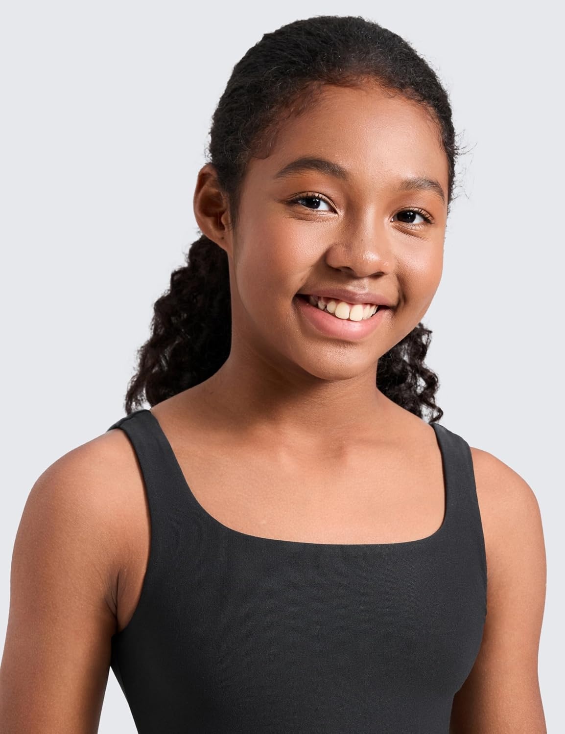 image:imageCRZ YOGA Girls Cloudweight Double Lined Square Neck Casual Dress Dance Tennis Athletic Pockets Knee Length Sleeveless TeenBlack