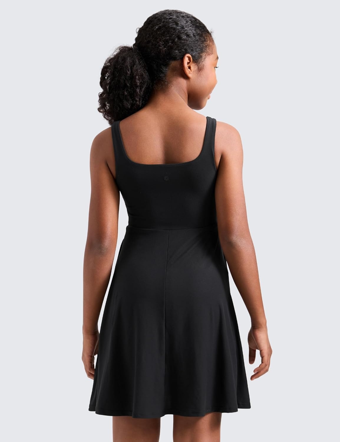 image:imageCRZ YOGA Girls Cloudweight Double Lined Square Neck Casual Dress Dance Tennis Athletic Pockets Knee Length Sleeveless TeenBlack