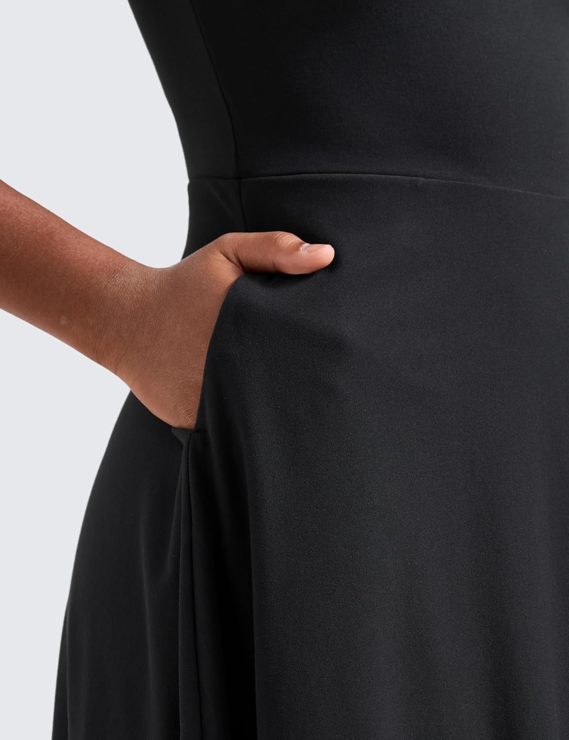image:imageCRZ YOGA Girls Cloudweight Double Lined Square Neck Casual Dress Dance Tennis Athletic Pockets Knee Length Sleeveless TeenBlack