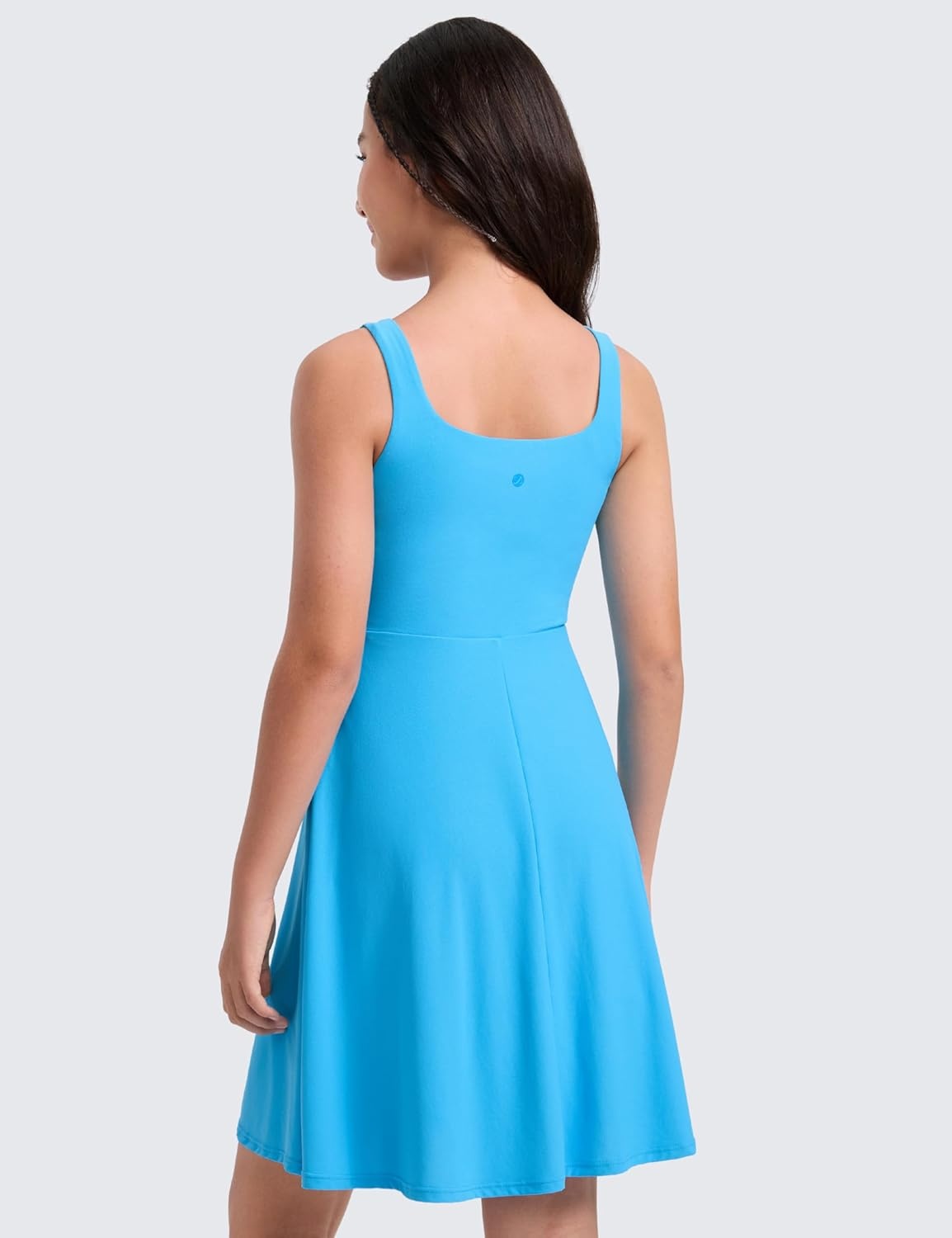 image:imageCRZ YOGA Girls Cloudweight Double Lined Square Neck Casual Dress Dance Tennis Athletic Pockets Knee Length Sleeveless TeenKayak Blue