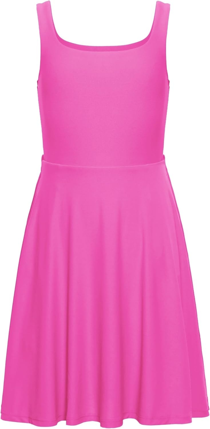 image:imageCRZ YOGA Girls Cloudweight Double Lined Square Neck Casual Dress Dance Tennis Athletic Pockets Knee Length Sleeveless TeenLight Purple