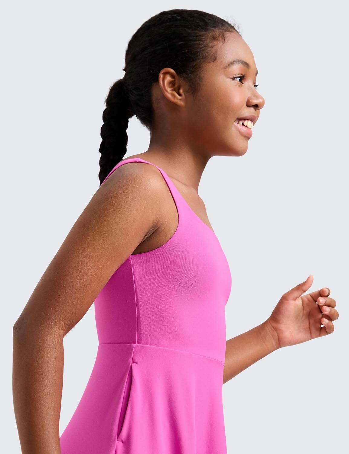 image:imageCRZ YOGA Girls Cloudweight Double Lined Square Neck Casual Dress Dance Tennis Athletic Pockets Knee Length Sleeveless TeenLight Purple