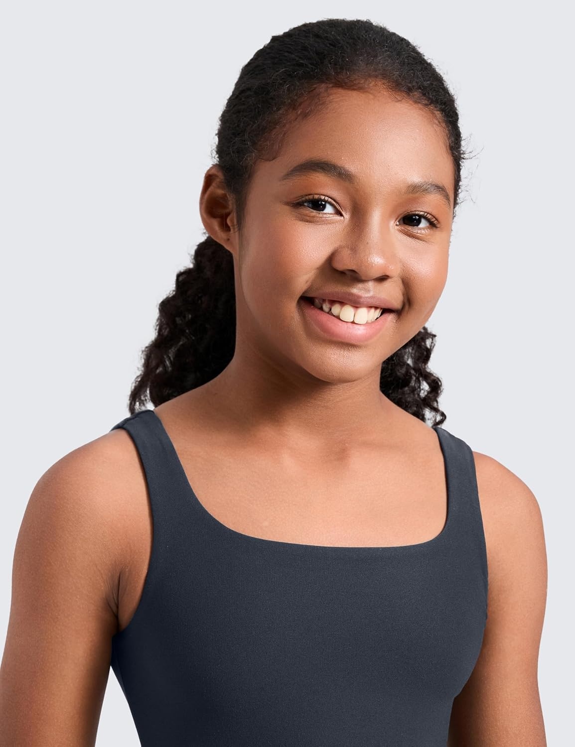 image:imageCRZ YOGA Girls Cloudweight Double Lined Square Neck Casual Dress Dance Tennis Athletic Pockets Knee Length Sleeveless TeenTrue Navy