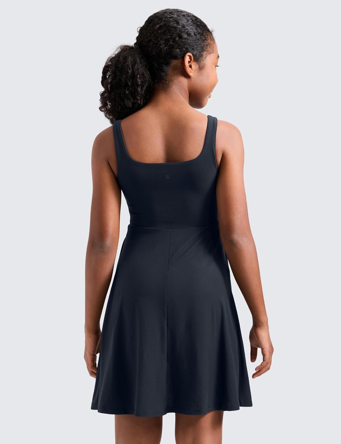 image:imageCRZ YOGA Girls Cloudweight Double Lined Square Neck Casual Dress Dance Tennis Athletic Pockets Knee Length Sleeveless TeenTrue Navy