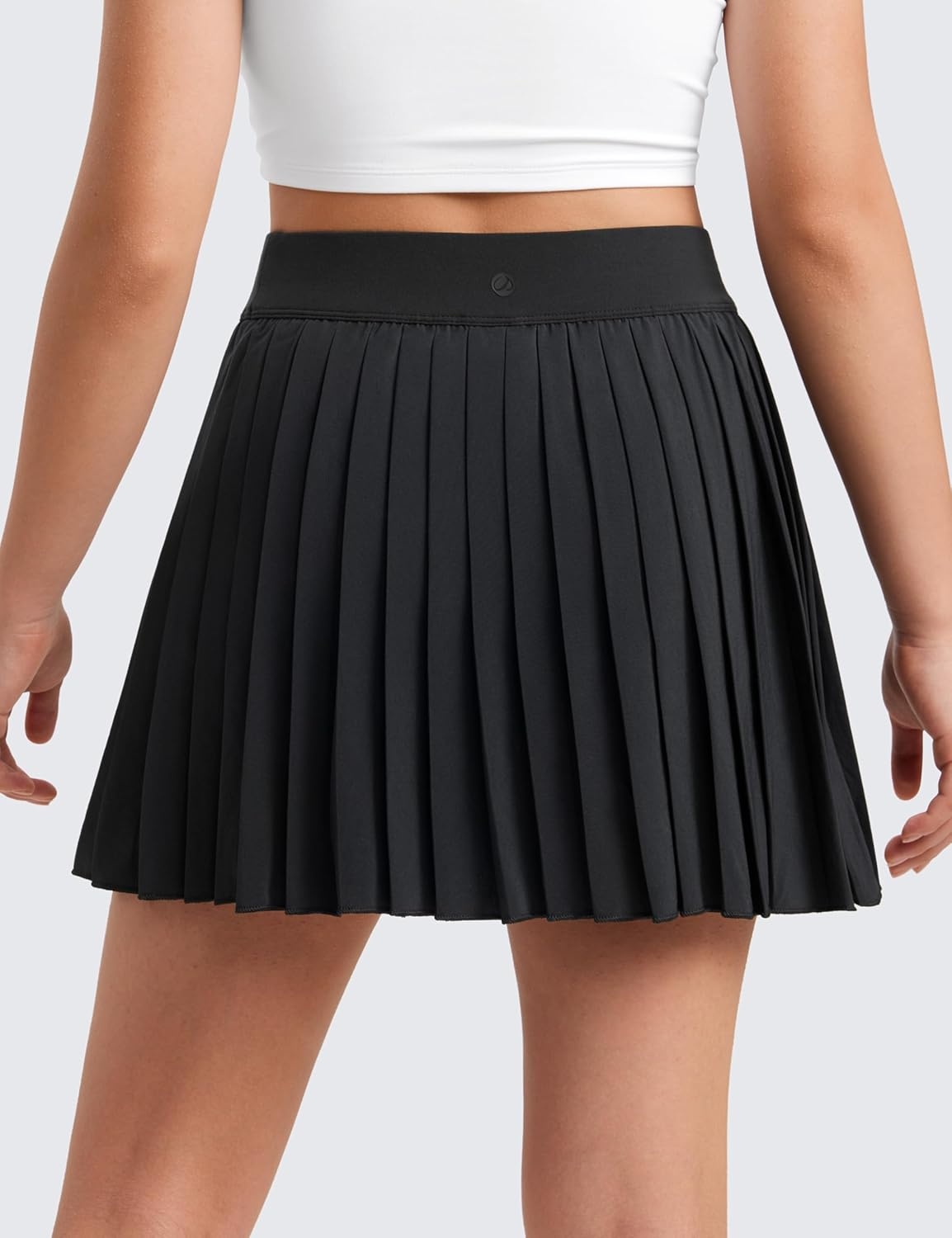 image:imageCRZ YOGA Girls FeatheryFit Soft Athletic Pleated Skirts Tennis School Casual Skorts with Pockets Liner Kids TeenBlack
