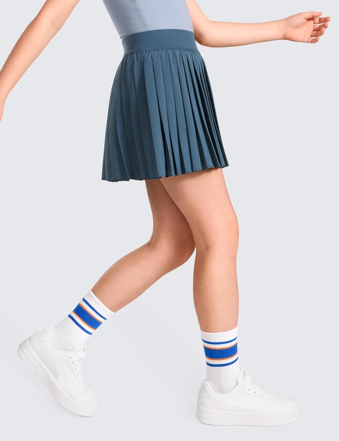 image:imageCRZ YOGA Girls FeatheryFit Soft Athletic Pleated Skirts Tennis School Casual Skorts with Pockets Liner Kids TeenStelindigo