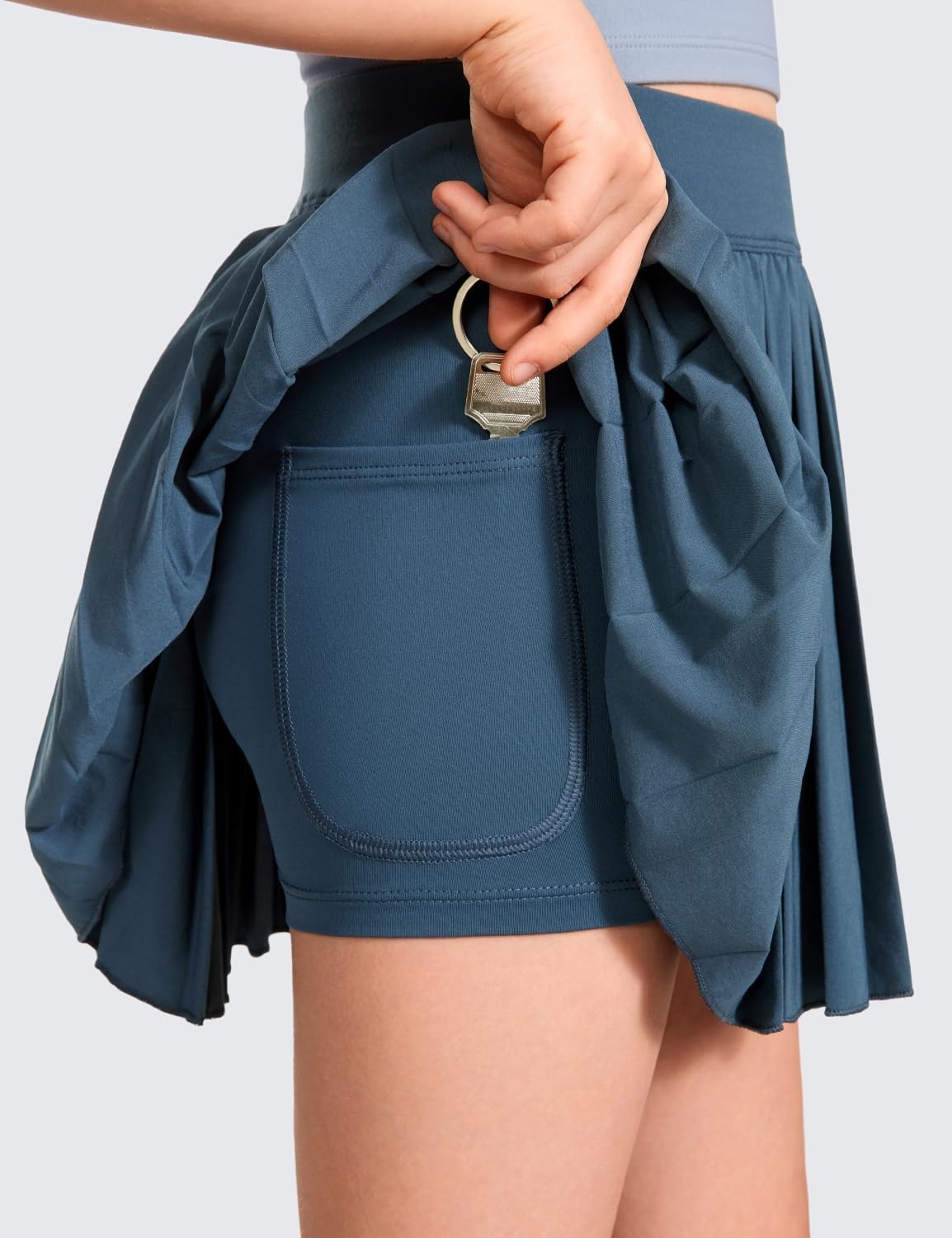 image:imageCRZ YOGA Girls FeatheryFit Soft Athletic Pleated Skirts Tennis School Casual Skorts with Pockets Liner Kids TeenStelindigo