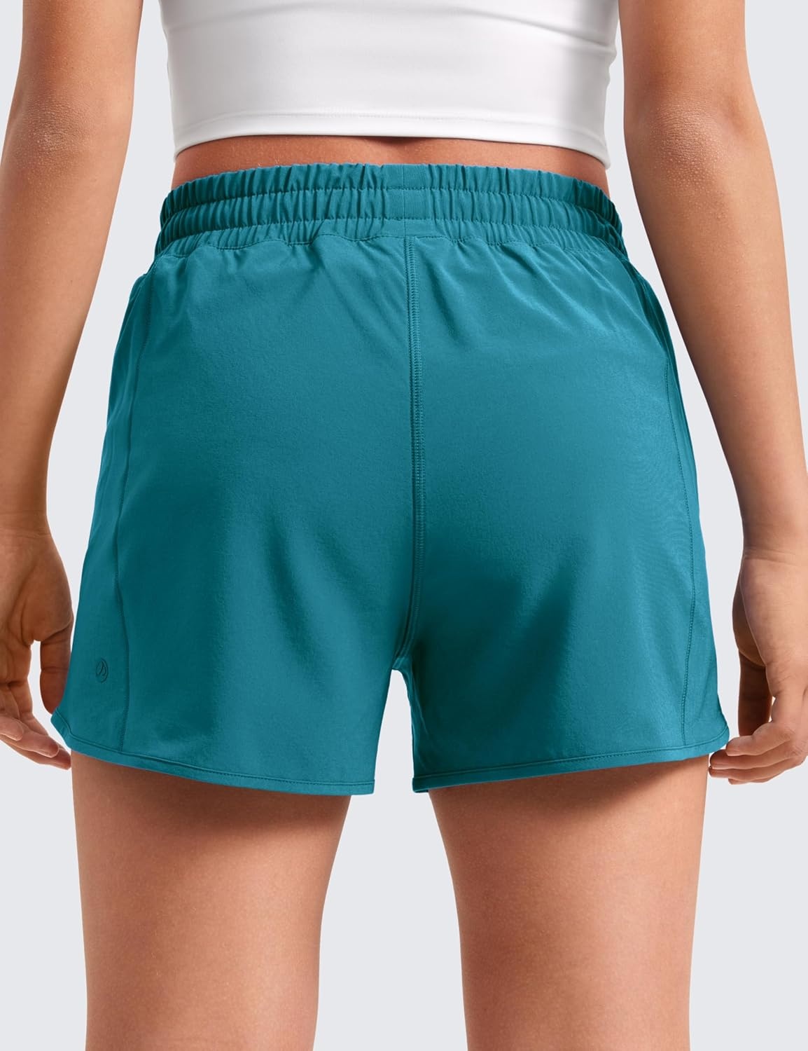 image:imageCRZ YOGA Girls FeatheryFit Soft Athletic Shorts with Zipper Pocket Tennis Soccer Running Casual Liner Kids TeenBorealis Green