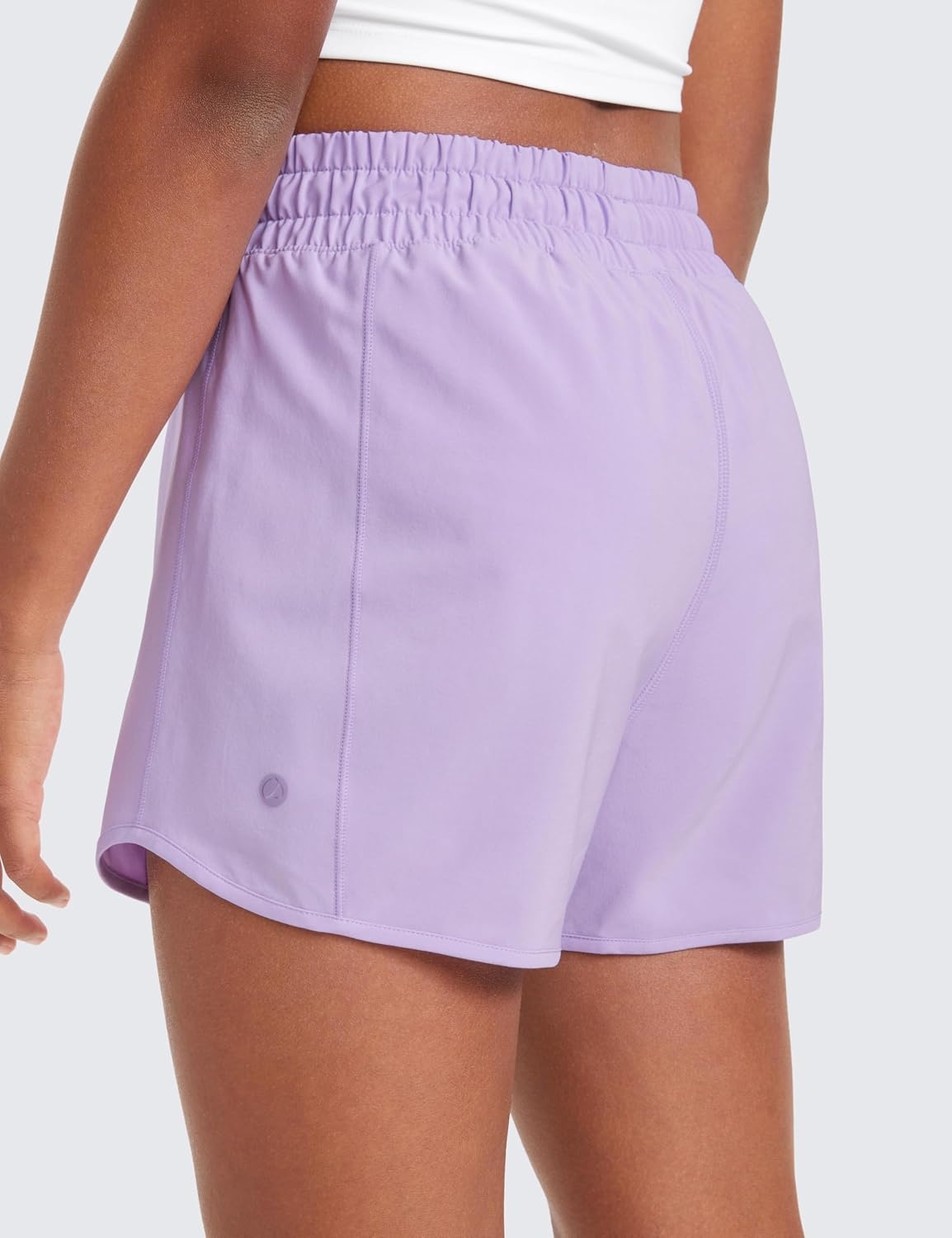 image:imageCRZ YOGA Girls FeatheryFit Soft Athletic Shorts with Zipper Pocket Tennis Soccer Running Casual Liner Kids TeenLilac