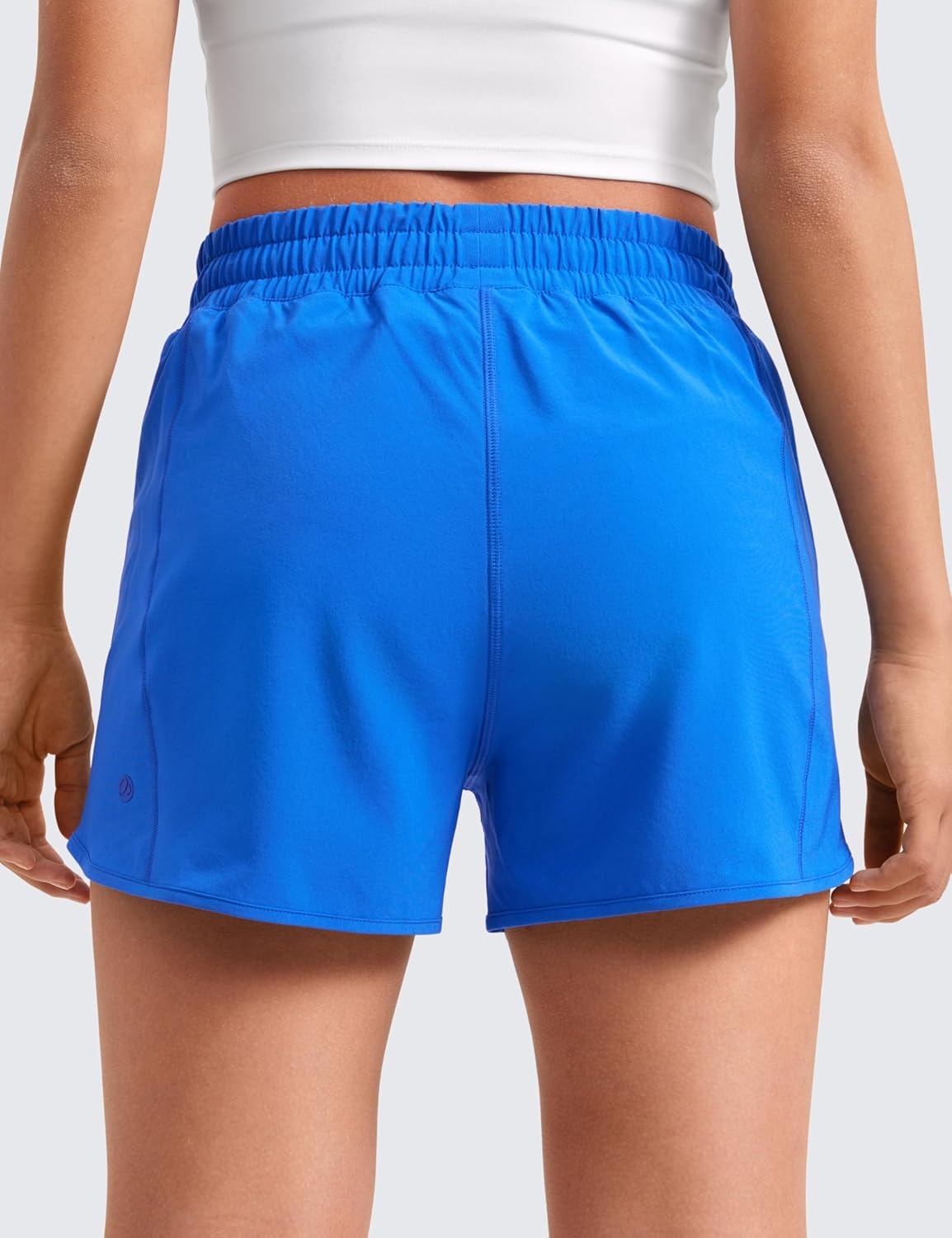 image:imageCRZ YOGA Girls FeatheryFit Soft Athletic Shorts with Zipper Pocket Tennis Soccer Running Casual Liner Kids TeenSparkle Blue