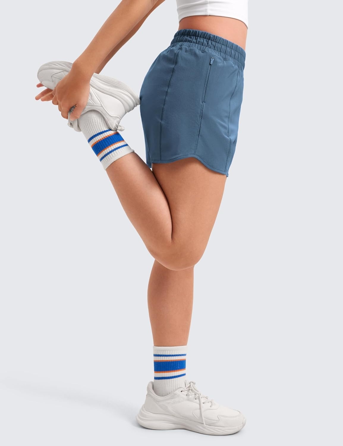 image:imageCRZ YOGA Girls FeatheryFit Soft Athletic Shorts with Zipper Pocket Tennis Soccer Running Casual Liner Kids TeenStelindigo