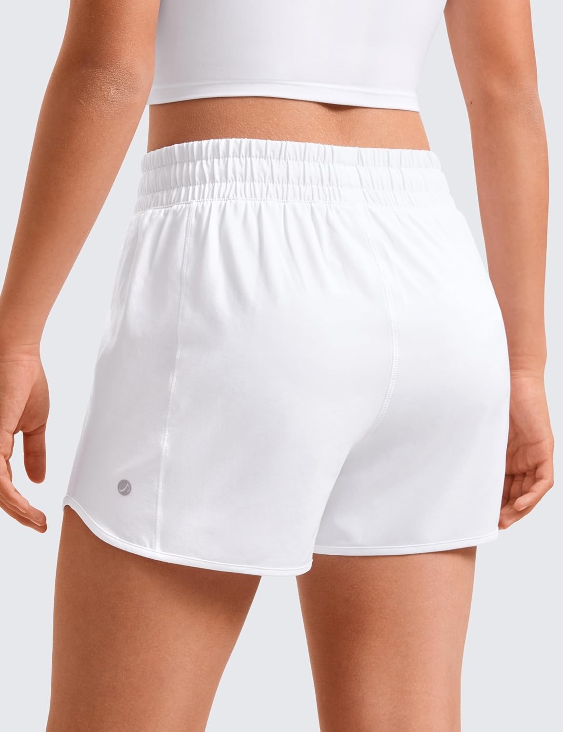 image:imageCRZ YOGA Girls FeatheryFit Soft Athletic Shorts with Zipper Pocket Tennis Soccer Running Casual Liner Kids TeenWhite