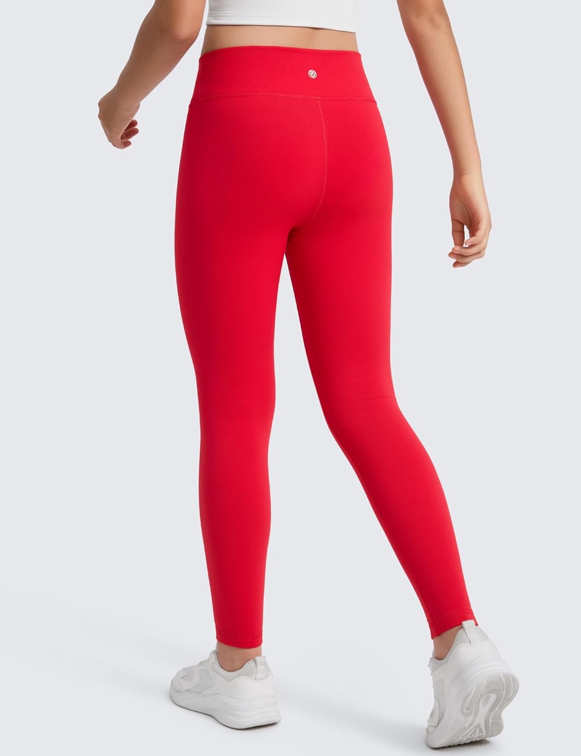 image:imageCRZ YOGA Girls Matte Thermal Fleece Lined Full Length Leggings Casual Athletic High Waist Pants Winter Warm Kids TeenAurora Red