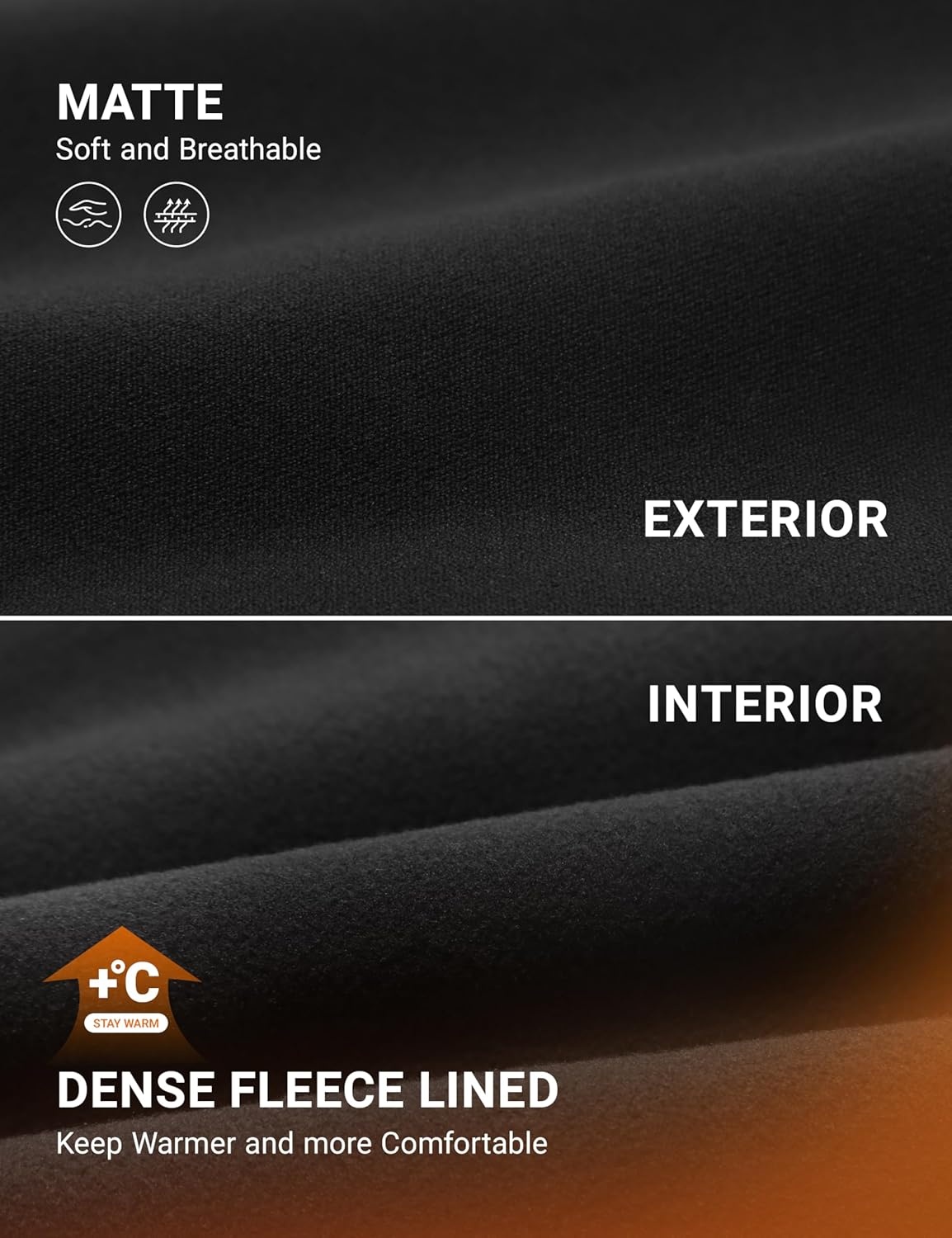 image:imageCRZ YOGA Girls Matte Thermal Fleece Lined Full Length Leggings Casual Athletic High Waist Pants Winter Warm Kids TeenBlack