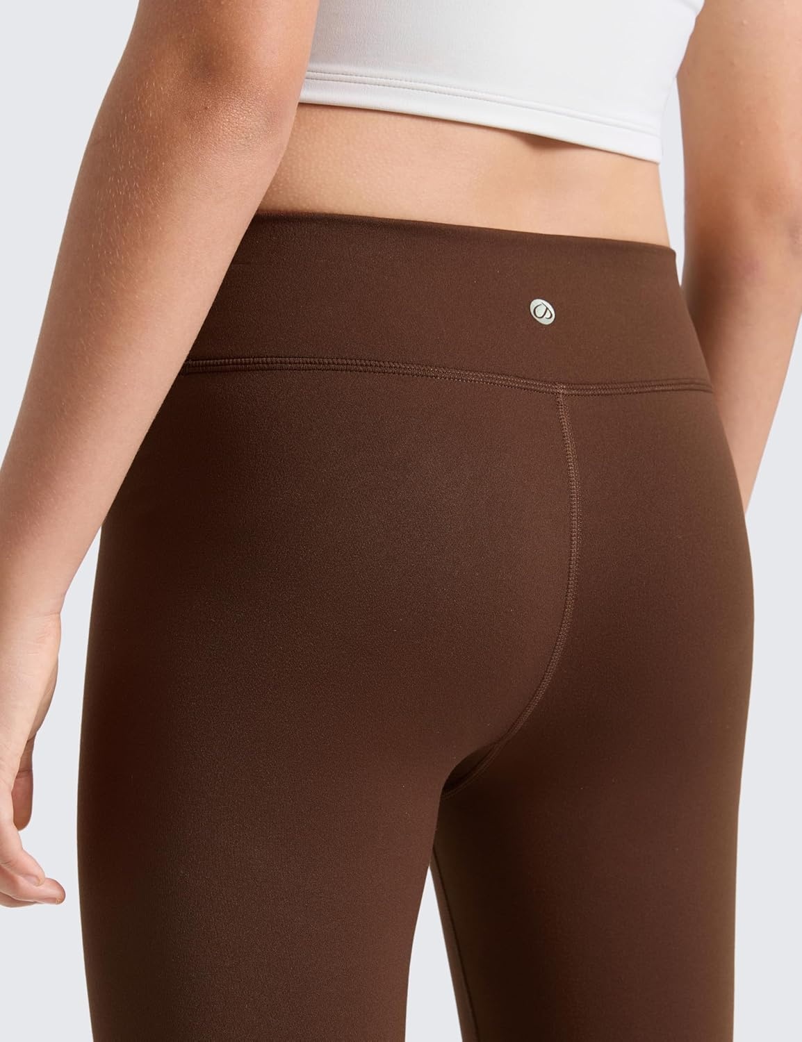 image:imageCRZ YOGA Girls Matte Thermal Fleece Lined Full Length Leggings Casual Athletic High Waist Pants Winter Warm Kids TeenLava Brown