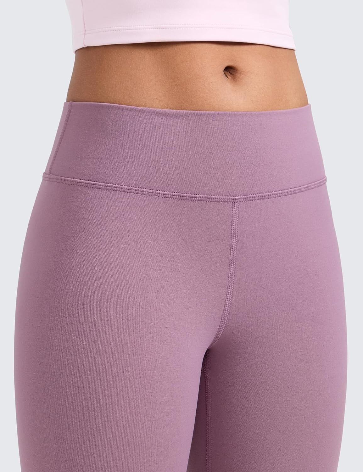 image:imageCRZ YOGA Girls Matte Thermal Fleece Lined Full Length Leggings Casual Athletic High Waist Pants Winter Warm Kids TeenLight Lavender