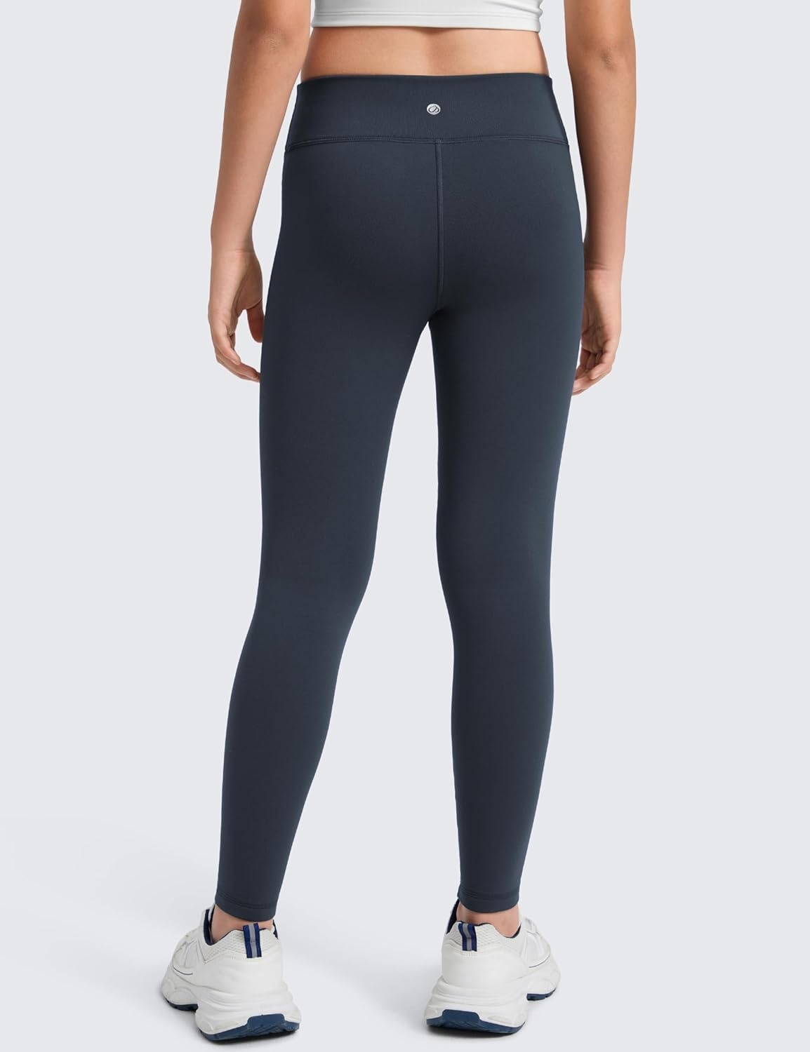 image:imageCRZ YOGA Girls Matte Thermal Fleece Lined Full Length Leggings Casual Athletic High Waist Pants Winter Warm Kids TeenTrue Navy