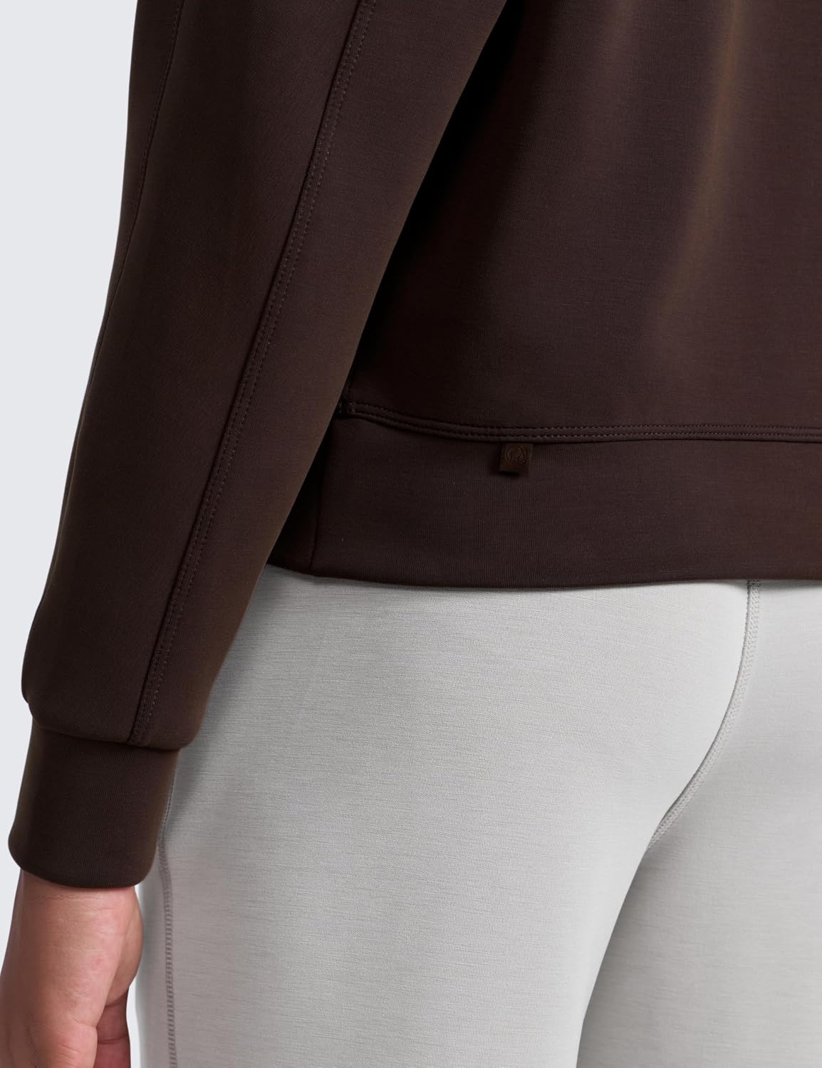 image:imageCRZ YOGA Girls SoftAura Long Sleeve Crew Neck Casual Sweatshirts Lounge Pullover Hoodie Relaxed Waist Length Kids TeenHot Fudge Brown